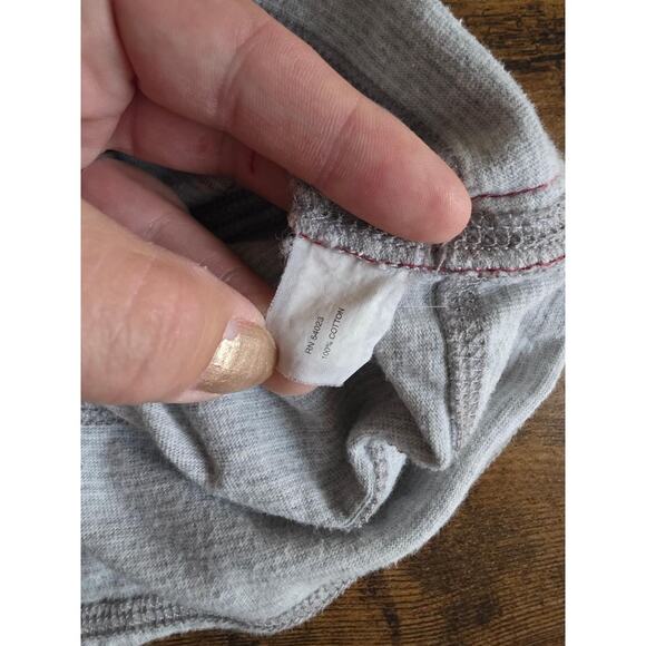 GAP (RED) Lightweight Short Sleeve Hoodie Heather Gray V-Neck Loungewear Size L - Picture 5 of 6